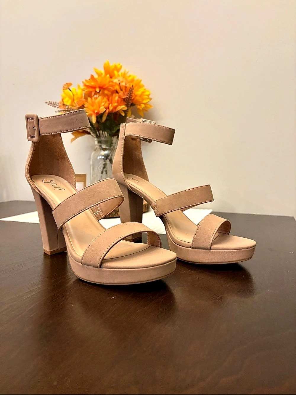 Y-NOT Sandrea Platform Heels in Brown